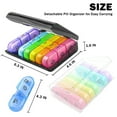 thumbnail image 5 of OAZOUF 2 Pack Weekly Pill Organizer 3 Times a Day, Large Compartment 7 Day Pill Box, Medicine Pill Organizer for Pills Vitamin Fish Oil Supplements, 5 of 10