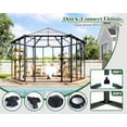 thumbnail image 5 of Jocisland 12x10x8 ft Hexagonal Greenhouse with Quick-Connect Fittings, Walk-in Aluminum Greenhouses for Garden with 2 Swing Doors and 2 Vents, Black, 5 of 7