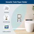 thumbnail image 4 of White Toilet Paper Holder, Contemporary Hotel Style Pivoting in Wall Toilet Paper Holder, Stainless Steel Recessed Tissue Paper Roll Holder, Double roll, 4 of 14