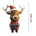 thumbnail image 3 of chaungfeng 3.1 Inches Acrylic Reindeer Pendant, Christmas Tree Hanging Ornament, for Window Display, Gift Exchange, Holiday Decor, 3 of 6