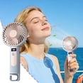 thumbnail image 1 of Compact Handheld Digital Fan USB-Rechargeable Double-Use Stand Or Handheld Compact And Portable Dynamoelectric Fan 120 Speed Settings, 1 of 6