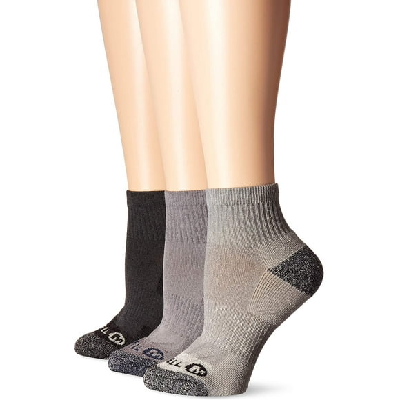 Merrell Womens 3 Pack Cushioned Performance Hiker Socks Low Cut/Quarter/Crew