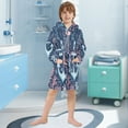 thumbnail image 5 of FORMRS Niños Bathrobe Unisex Hooded Robe Soft Plush Pajamas Sleepwear, Size 7-9T, Light Blue Anchor, 5 of 7