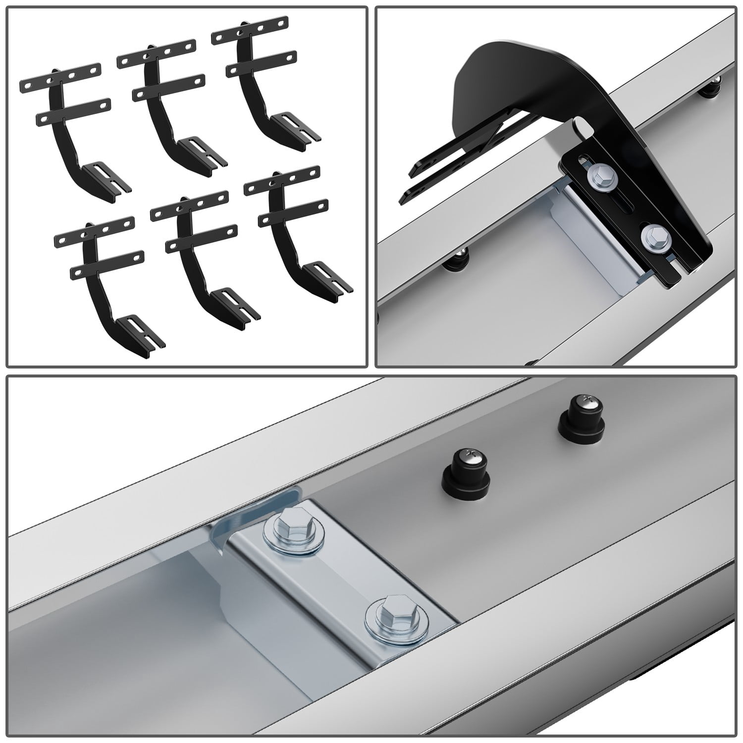 DNA Motoring For 19-24 Ram 1500 Crew Cab 4-Door 6.75" Flat Side Step Nerf Bar Running Boards