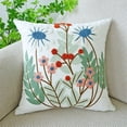 thumbnail image 1 of Funda de almohada con diseño de tulipán verde fresco y sencillo con flores bordadas para sofá, cama, almohada de cintura para oficina, 1 of 6