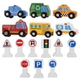 thumbnail image 1 of Shisuyan 1 Set Wooden Vehicles and Traffic Signs For Children Toy Wooden Road Construction Traffic Sign, 1 of 8