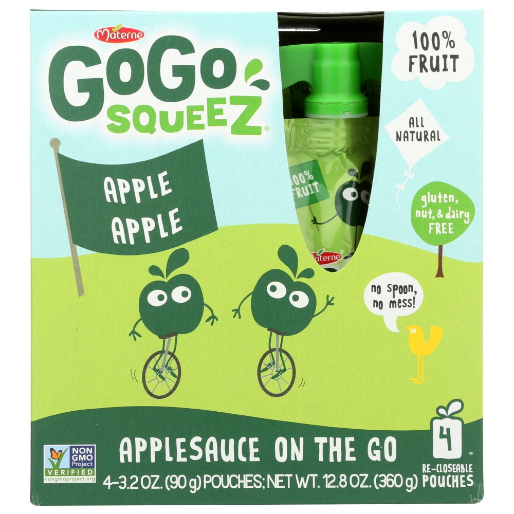 Gogo Squeeze Organic Applesauce Apple, 3.2 Oz, 4 Count