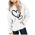 thumbnail image 2 of Toddler Baby Girls Hoodies Sweatshirts Valentine's Day Pullover hooded Long Sleeve Heart Graphics Tops Clothes 3-4 Years,White, 2 of 3