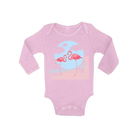 

Awkward Styles Two Flamingos Baby Bodysuit Long Sleeve Pink Flamingo Romper for Boys Summer One Piece for Girls Pink Flamingo Romper for Children Nice Flamingo Gifts for Little One Summer Clothing