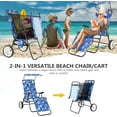 thumbnail image 4 of Lilypelle Beach Chair with Canopy Shade, Folding Beach Cart Chair w/Wheels, Outdoor Recliner Patio Lounge Chairs for Camp, Tailgates, Fishing - Support 400 LBS, 4 of 8