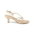 thumbnail image 3 of BLISSFUL STEP Sandales à Talon Chaton à Brides et Bride Arrière pour Femmes Beige 8, 3 of 8