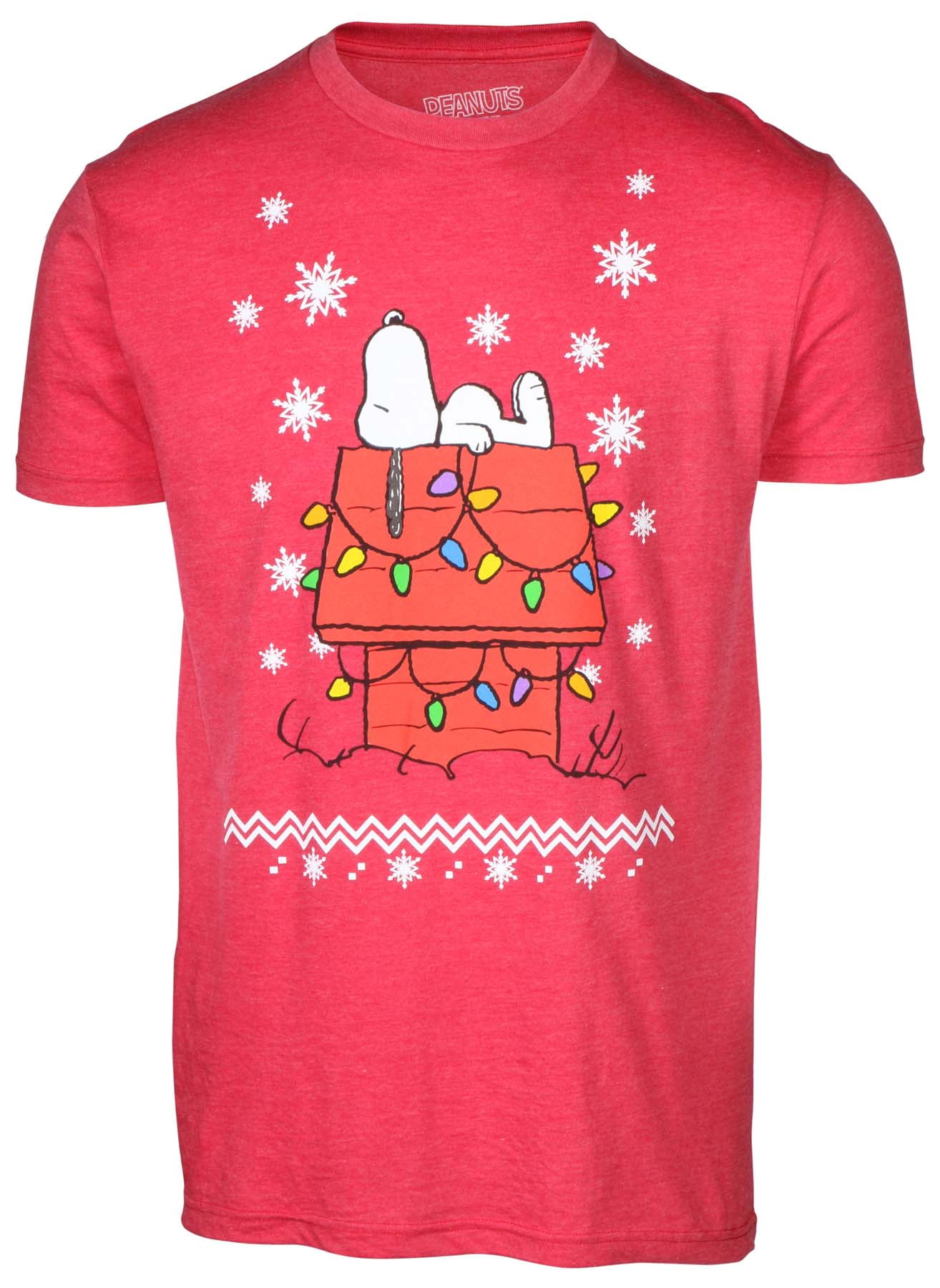 Men's Licensed Snoopy Peanuts Christmas T-Shirt - Walmart.com