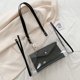 thumbnail image 4 of Bolso de hombro transparente para mujer, bolso de playa, bolso de mano, bolso portátil, decoración, negro Vogacara AP000905-02, 4 of 7