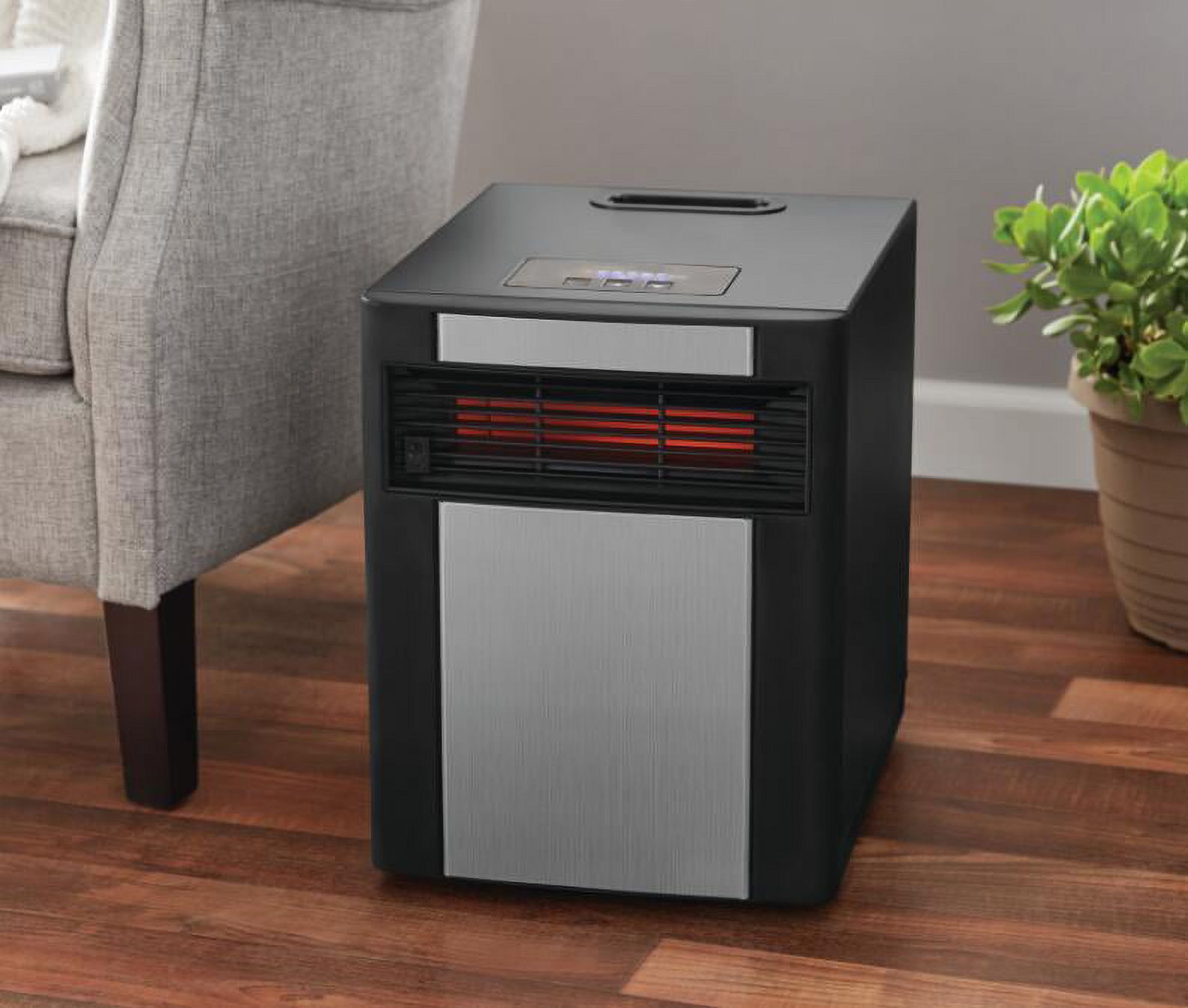 Mainstays Infrared Electric Cabinet Heater, Black/Grey, DF1515 - image 4 of 7