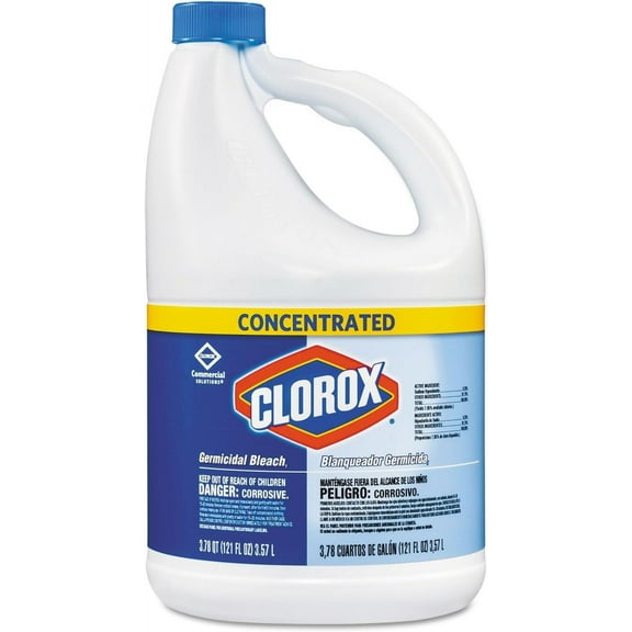 Clorox 30966CT Concentrated Germicidal Bleach Regular 121oz Bottle 3/Carton