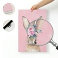 thumbnail image 6 of WFSposter Pink Easter Bunny Rabbit Canvas Wall Art Print, Easter Decor Bunny Nursery Girl Room Decor, Flower Animal Nursery Decor, Rabbit Wall Art for Nursery Girls Room Bedroom Kid's Room 11x14In, 6 of 7