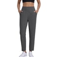 thumbnail image 4 of Inglocry Women's Golf Pants with 2 Pockets 7/8 High Waisted Stretch Ankle Pants for Women Business Casual Travel Athletic Work Dark Gray 2XL, 4 of 6