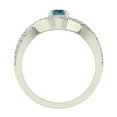 thumbnail image 3 of Blue Diamond Engagement Rings for Women Round Cut Blue Diamond Rings Criss Cross Intertwined 14K White Gold 1.10 Carat (F,VS1), 3 of 5