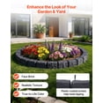 thumbnail image 2 of VEVOR Faux Stone Landscape Edging, 46.85" Kit, No Dig Garden Edging Border, Blocks for Lawn, Flower Beds, Yards, 1 Pack Each Section Has 6 Bricks 46.85"L x 3.94"W x 6.1"H, 3 Spikes, Charcoal Black, 2 of 9