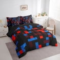 thumbnail image 3 of Homewish Geometric Plaid Twin Bedding Sets 7-Piece for Adults Boys Girls,Building Blocks Bedding Comforter Set Microfiber,Abstract Grid Checkered Breathable Sheet Sets,Super Cozy Room Decor, 3 of 8