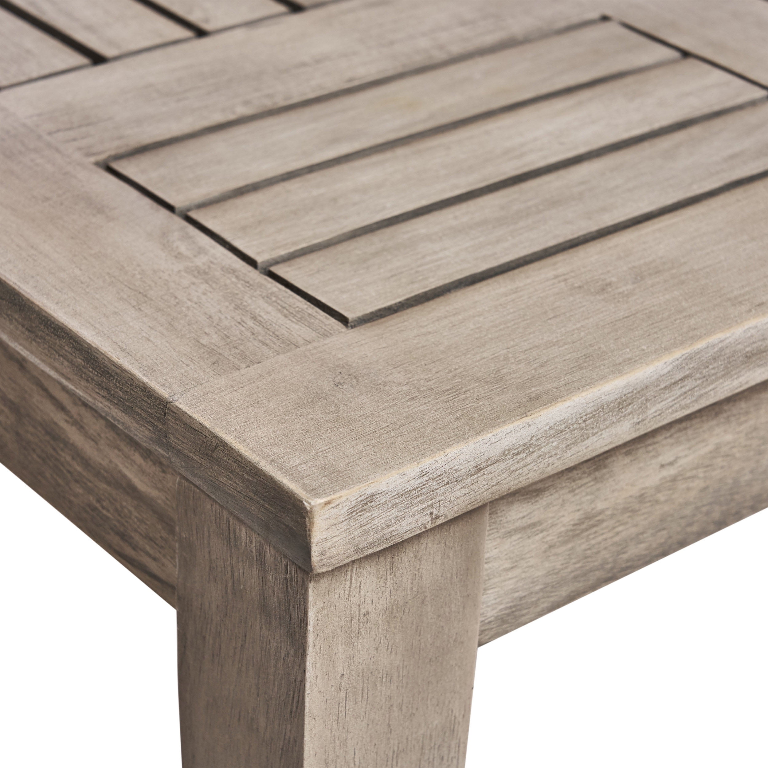 Sewell Acacia Wood Outdoor Coffee Table, Light Gray