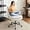 Beige-fabric, variant on YEXJ Cloud Criss Cross Legged Chair,18" High Back Armless Home Office Desk Chair with Wheels,Wide Adjustable Comfy Padded Seat Task Computer Chair,Modern Swivel Makeup Vanity Chair,Fabric,Beige