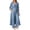 Light Blue, variant on JIAYUE Women 3 Piece Outfit 3/4 Sleeve Long Cardigan Cowl Neck Top Elastic Waist Wide Leg Pants Set for Fall Outdoor Wear