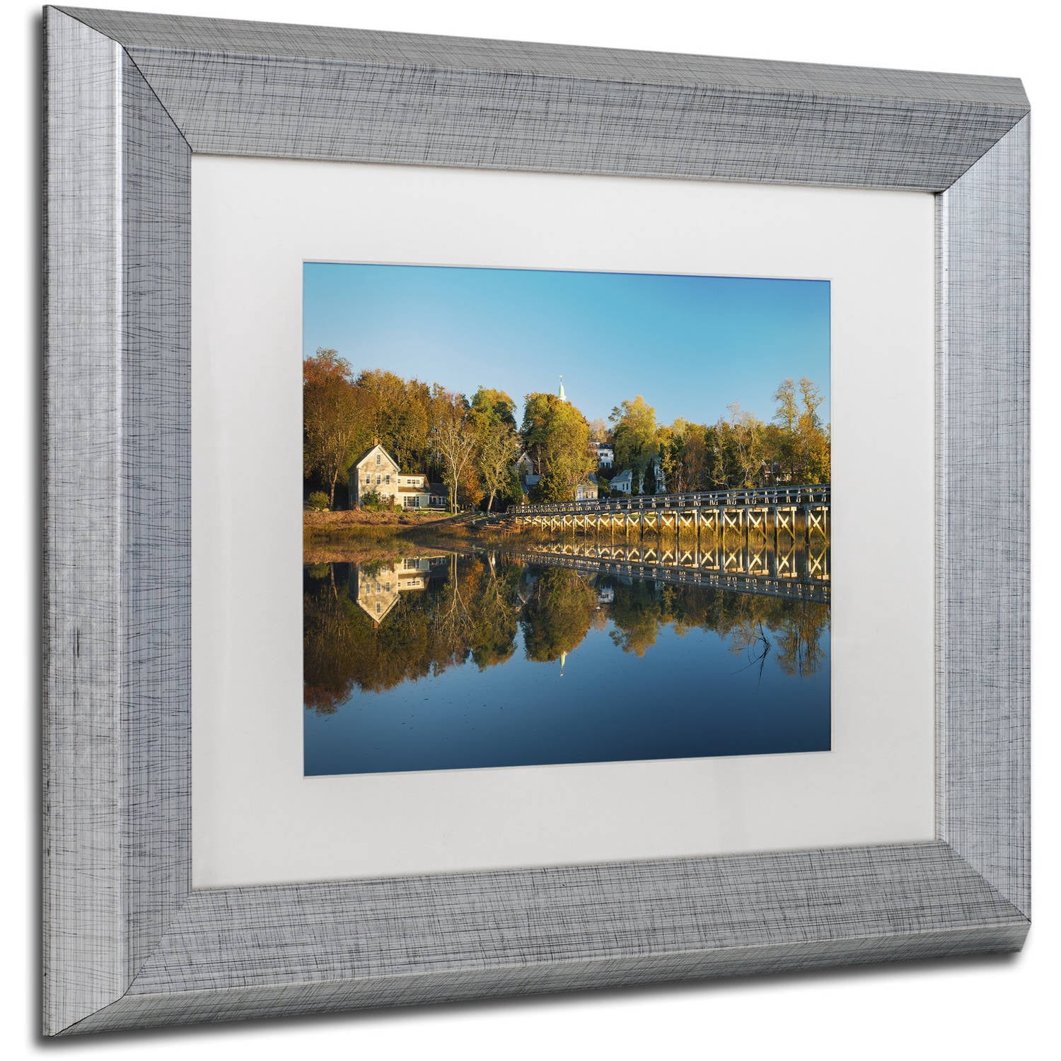 Trademark Fine Art "Wellfleet Mirror" Canvas Art by Michael Blanchette Photography White Matte, Silver Frame