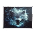 thumbnail image 2 of WOBOGO Acrylic Serving Trays 15.7x11.8 Inch Spill Proof Clear Decorative Organizer with Handle Show Ferocity Wolf, 2 of 7