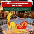 thumbnail image 3 of Nextay Lighted Christmas Reindeer & Santa Sleigh Set, 180 Warm LED Lights, Durable Build for Indoor & Outdoor Use,Gold-Red, 3 of 9