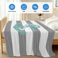 thumbnail image 4 of Nautical Anchor Cooling Blanket,Lightweight Breathable Summer Throw Blanket with Double Sided Cold Effect,Turquoise Grey White Horizontal Stripe Picnic Blankets Bed Sheet for Hot Sleepers 50"x60", 4 of 8