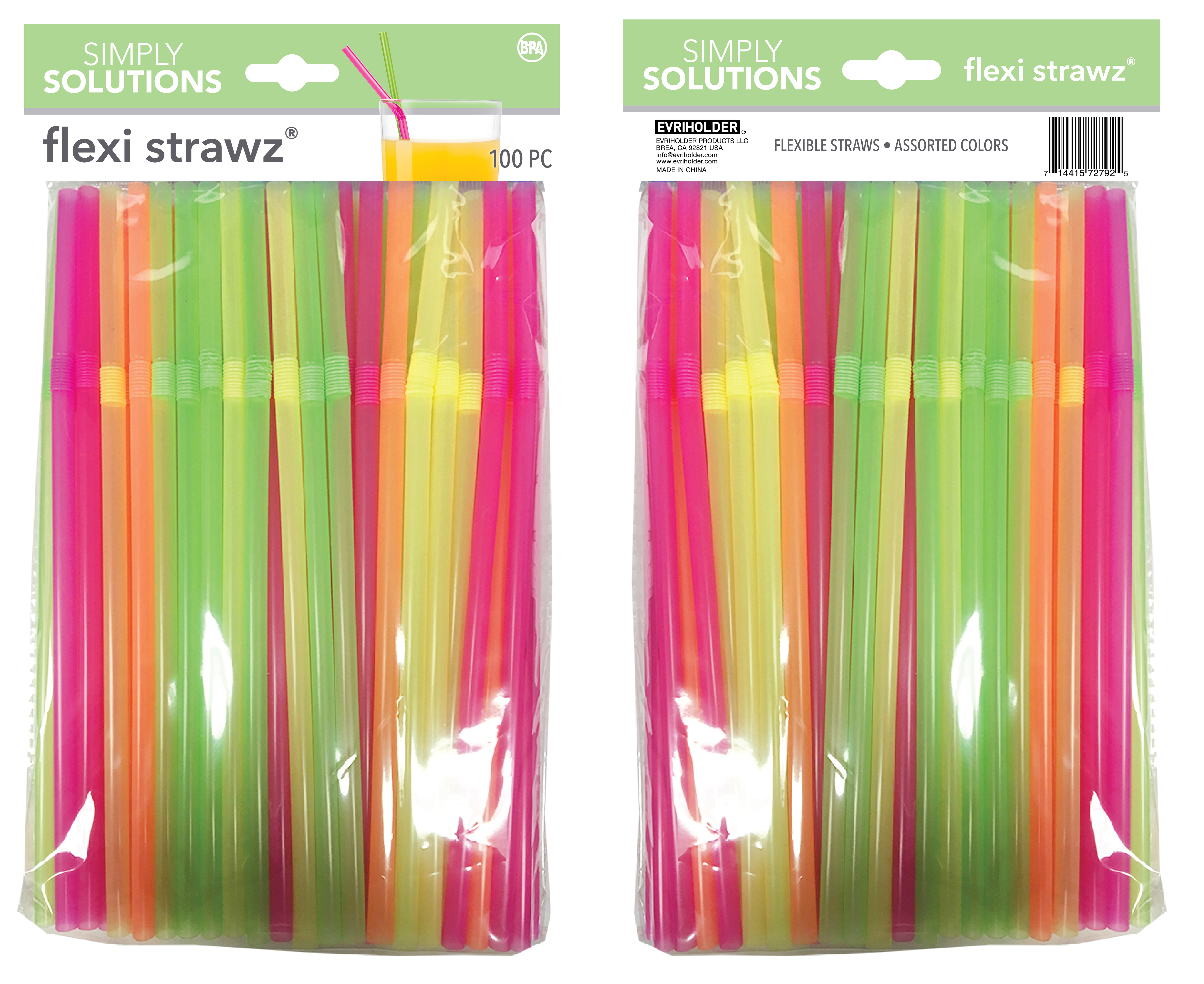 Flexi Straws Neon 100pk