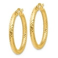 thumbnail image 2 of 14K Yellow Gold Earring Hoop Women'S 30 mm 29 Foreverlite Polished And Textured Earrings, 2 of 3