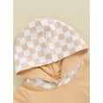 thumbnail image 5 of Biekopu Toddler Girls Boys Shorts Sets Short Sleeve Checkerboard Print Hooded Tops and Drawstring Shorts Sets, 5 of 8