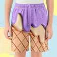 thumbnail image 2 of oqasdz Boys Girls Shorts Ice Cream Print Elastic Waist Breathable Swimwear Kids Child Outdoor Sports Casual Board Shorts Size 7 Y-8 Y, 2 of 4