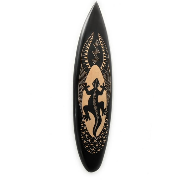 Wooden Surfboard w/ Gecko 30" - Hawaii Decor | #sur16c75