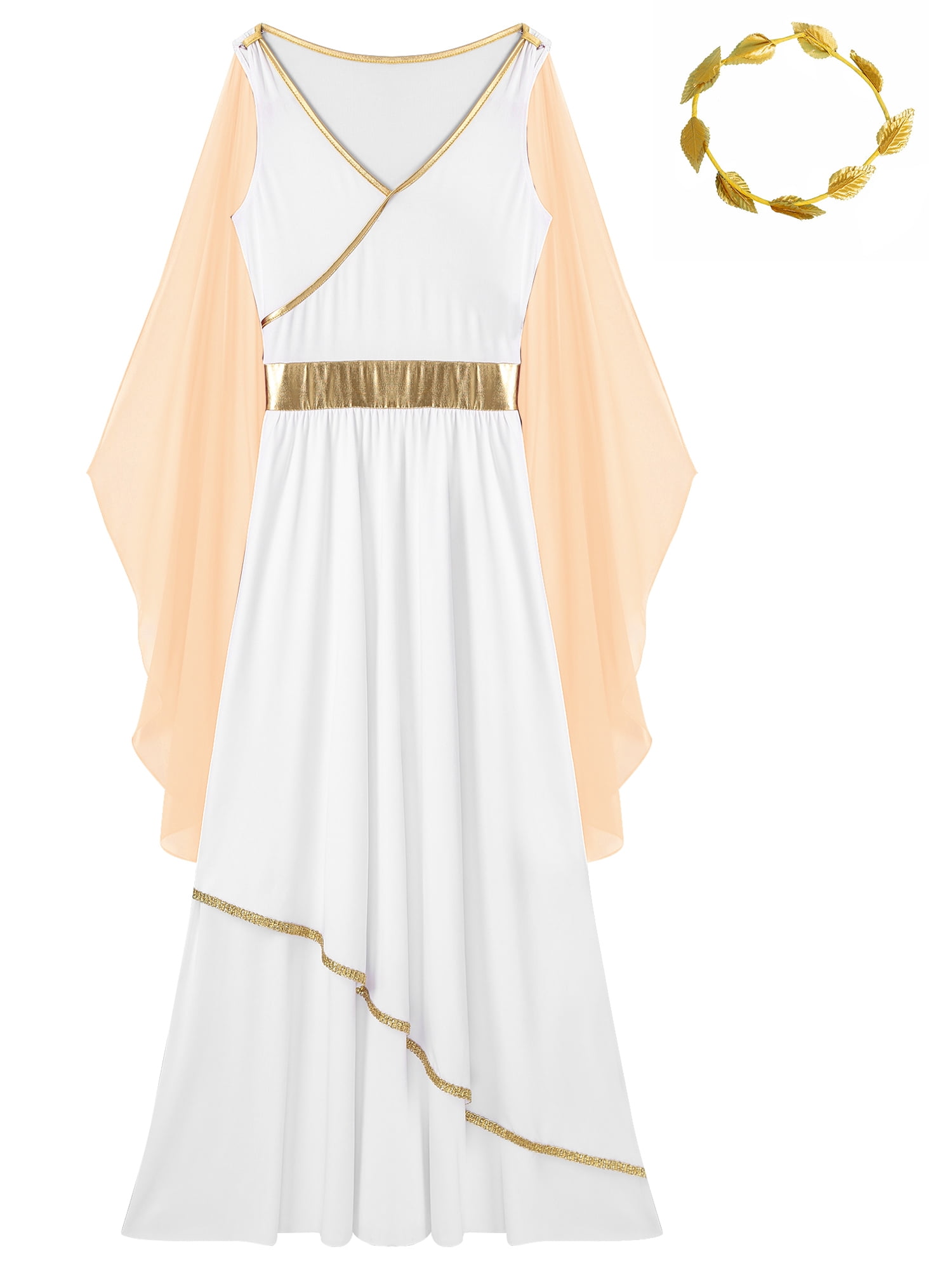 white and gold greek dress YiZYiF Womens Goddness Costume Ancient Greece Queen Trim Toga for Halloween Cosplay 4XL embellished sequins
