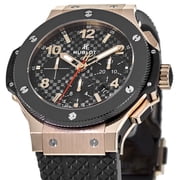 Big Bang 44mm Chronograph Black Dial 18k Rose Gold Rubber Strap Men's Watch 301.PB.131.RX