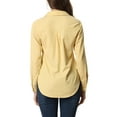 thumbnail image 3 of INSPIRE CHIC Chemises pour Femmes à Boutons, Manches Longues Retroussables, Col à Revers, TG Jaune, 3 of 6