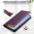 thumbnail image 4 of Funda Tipo Cartera de Cuero Sintético para XIAOMI 17 Pro Max Bloqueo RFID, con Ranuras para Tarjetas y Bolsillo para Efectivo, Cierre Magnético Fuerte Morado, 4 of 6