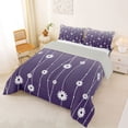 thumbnail image 2 of Erosebridal White Floral Daisy Full Size Comforter Sets 3 Pieces For Girls,Teens Adults Spiral Stripes Gradient Purple Bedding Sets,Grey Reversible, 2 of 6