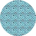 thumbnail image 1 of Ahgly Company Tapis Rond Lavable en Machine Intérieur Transitionnel Bleu Glacier, 3 Pieds Rond, 1 of 7