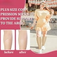 thumbnail image 5 of 4 Pairs Plus Size Compression Socks for Women & Men, Wide Calf 20-30mmhg for Circulation, Running, Nurse, Pregnant, 5 of 5