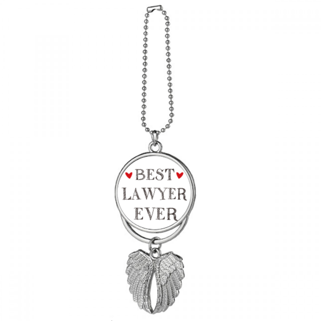 Best lawyer ever Quote Profession Silver Wing Car Pendant Decoration