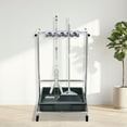thumbnail image 3 of 12 Hooks Broom and Mop Holder Garden Tool Organizer Mobile Cleaning Trolley Mop Rack Floor Standing Cleaning Tool Cart Storage 10 Slots for Garden Garage Schools Hospitals Factories Hotels, 3 of 16