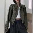 thumbnail image 4 of Roncen Women's Jean Jacket Distressed Washed Button Up Boyfriend Denim Jacket Coat With Pockets, 4 of 9