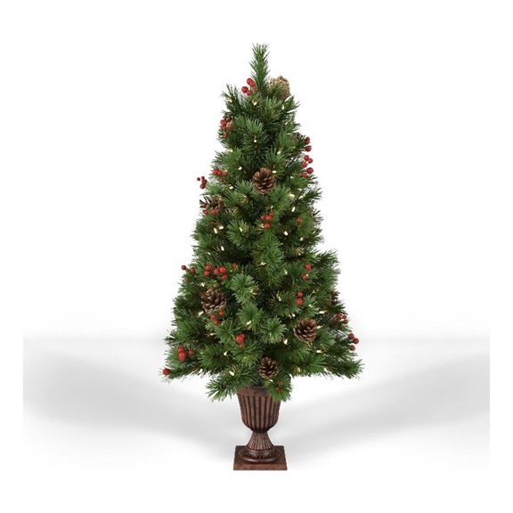 March 3.5 ft. Pre-decorated Green Tree with Vase