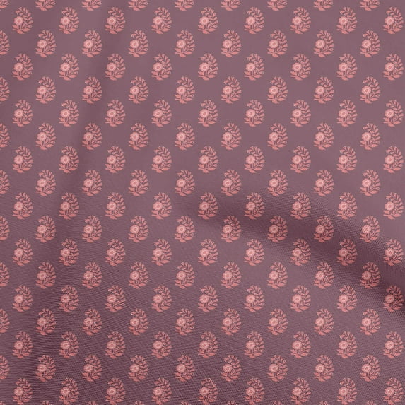 oneOone Viscose Chiffon Maroon Fabric Block Dress Material Fabric Print Fabric By The Yard 42 Inch Wide-KA