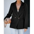 thumbnail image 5 of luvamia Womens Black Blazer Casual Long Sleeve Lapel Button Oversized Work Office Blazer Jacket with Pockets Size M Fit Size 8 Size 10, 5 of 9