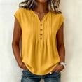 thumbnail image 5 of Sheghy Cotton Tank Top Women 100%Cotton Linen Blend Sleeveless Tee, Casual Fashion Summer Tank Top Yellow XXL, 5 of 9